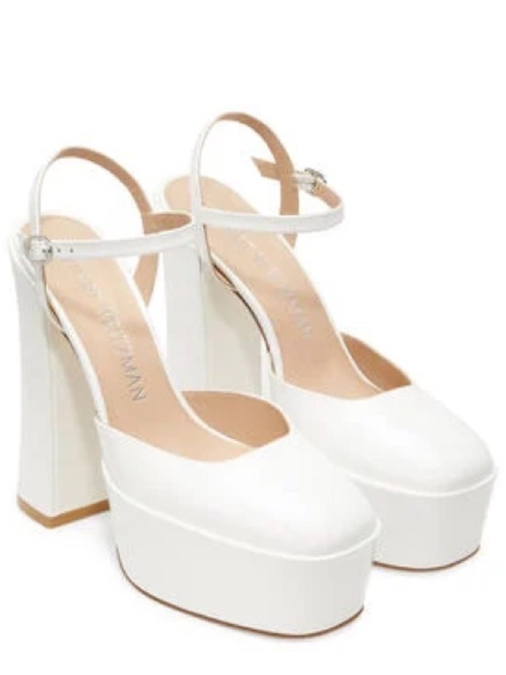 Stuart Weitzman Skyhigh 145 White Platform Heels – Bridal/Wedding Size 7.5
